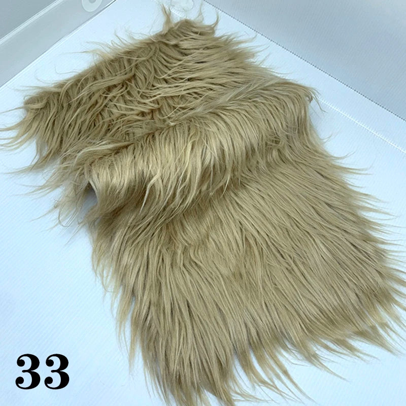 25x45cm Long Hair Faux Fur Fabric for DIY Dolls Hair Beard Craft Making Material Patchwork Garment Sewing Accessories