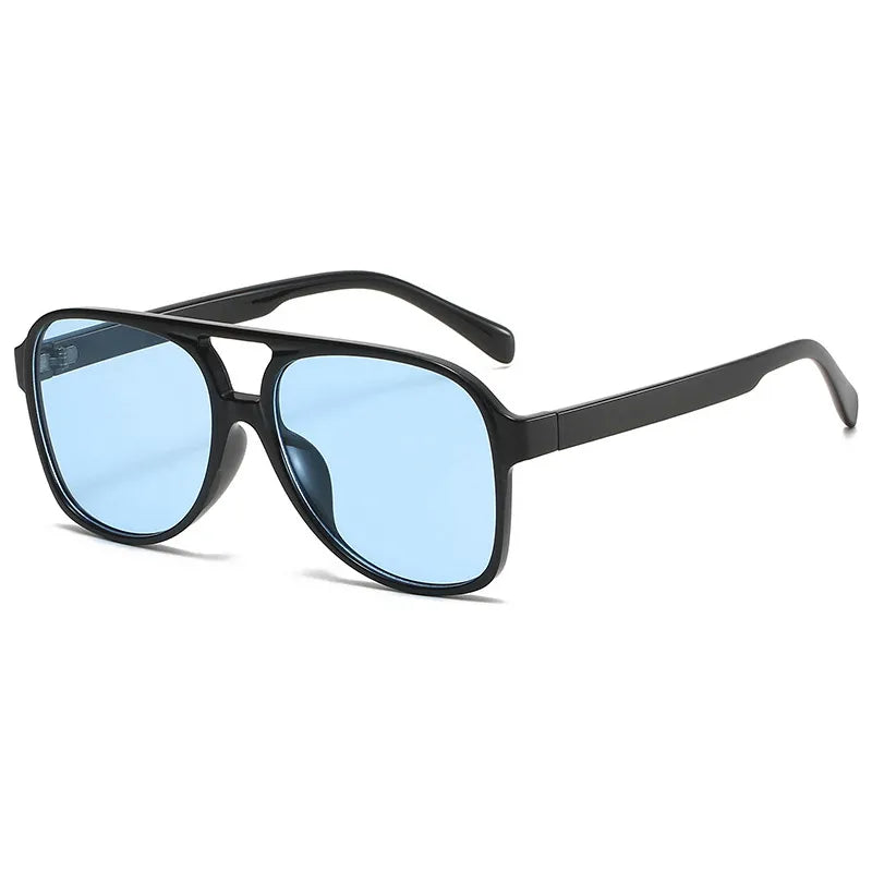 Fashion Pilot Oversized Sunglasses Woman Personality Double Bridges Sun Glasses Female Retro Leopard Orange Mirror Eyewear
