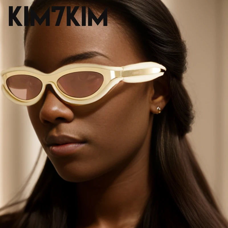 Y2k Oval Sunglasses Men Women 2025 Luxury Brand Trendy Punk Sun Glasses Male Small Frame Sunglass Streetwear Shades Gafas De Sol