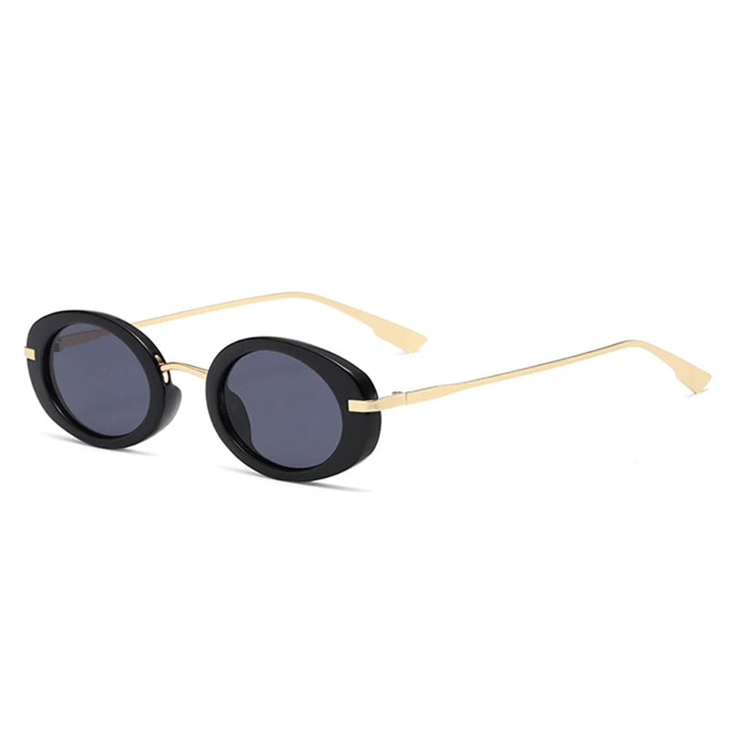 Retro Punk Men Oval Sunglasses Women Fashion Clear Ocean Lens Shades UV400 Men Trending Sun Glasses