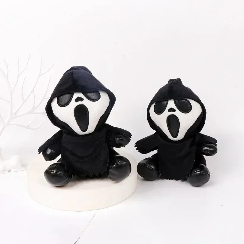 HOT--18cm Ghostface Plush Toy Death Figure Horror Doll Soft Stuffed Grimace Halloween Toy Doll Halloween Decoration Doll Gifts