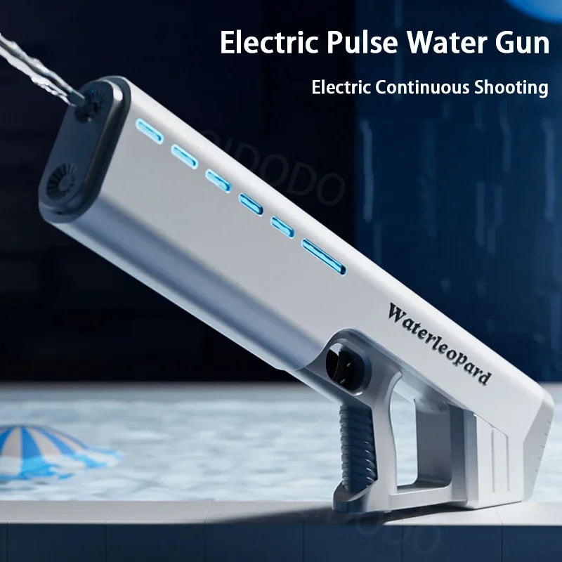 Electric Water Gun Toy With Light Waterproof Fully Automatic Water Pistol Spray Burst Absorbing Outdoor Pool Toys for Kids Gifts