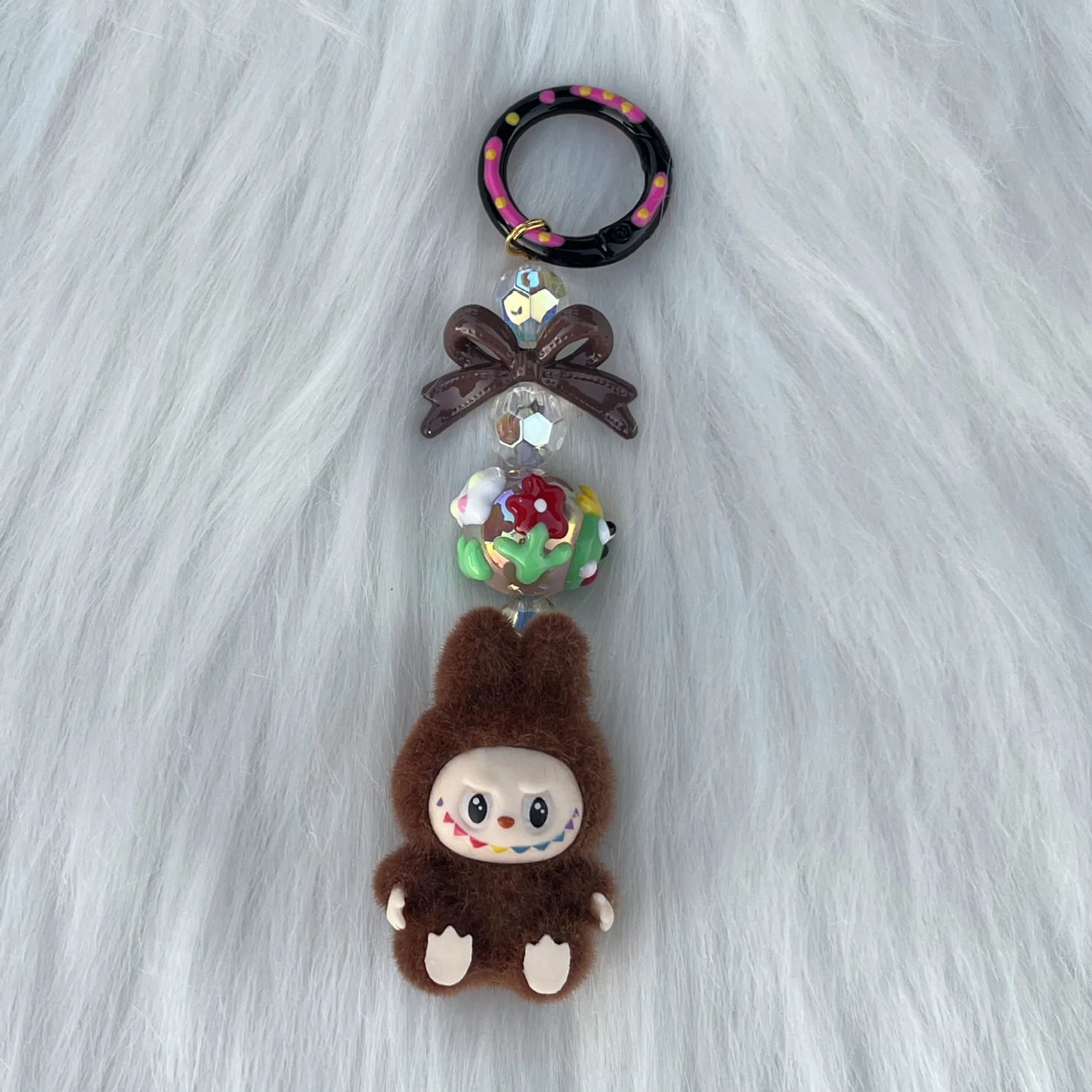 New Christmas Labubu Kawaii Particles Keychain Bag Cell Phone Charm Key Chain Christmas Gift
