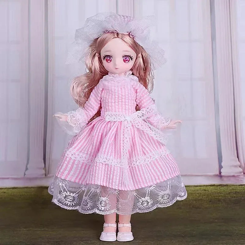 1/6 Bjd Dolls for Girls Hinged Doll 30 Cm With Clothes Blonde Brown Eyed Articulated Toys for Children Spherical Joint Playsets