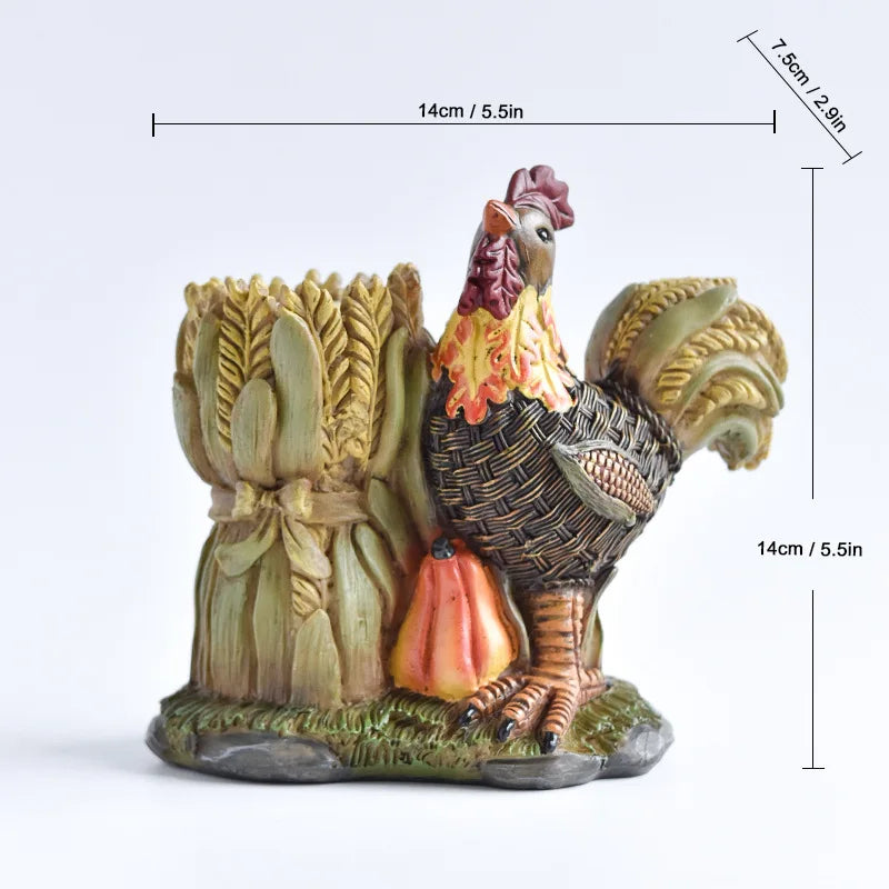 Halloween Pumpkin Harvest Festival Straw Doll Decoration Thanksgiving Turkey Resin Craft Decoration
