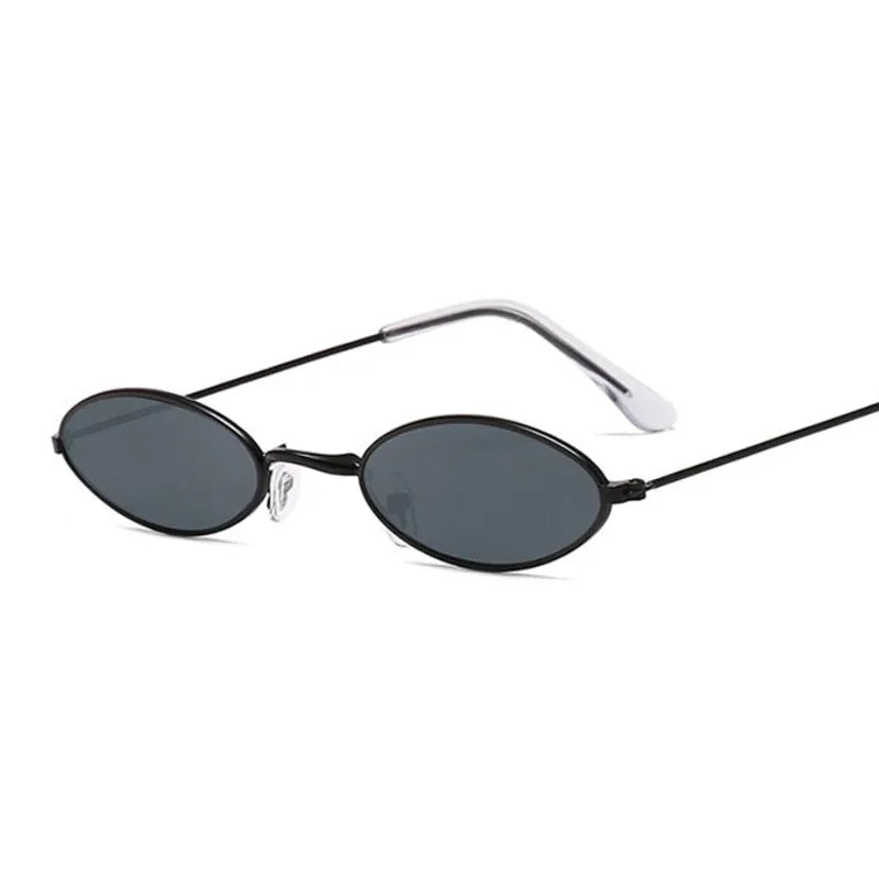Small Frame Black Shades Round Sunglasses Woman Oval Brand Designer Vintage Fashion Pink Sun Glasses Female Oculos De Sol