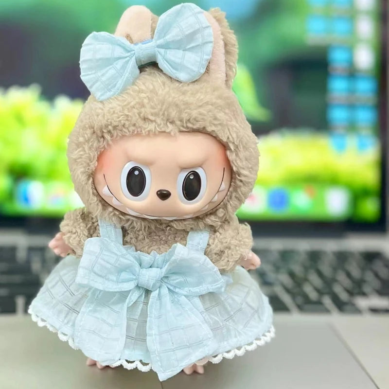 17cm Cute Mini Plush Doll'S Clothes Outfit Accessories for Korea Kpop Exo Labubu Idol Dolls Sweater Hoodie Clothing DIY Kid Gift