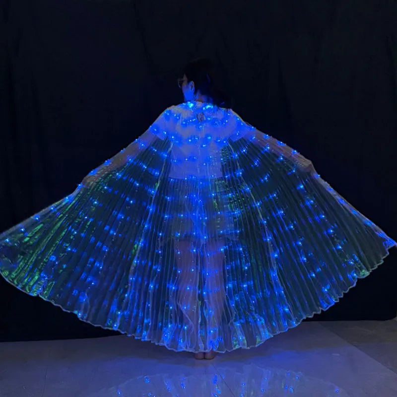 Holiday Party Glow Props LED Butterfly Wing Girls Women Children Dancing Costumes Accessory Wings Glowing for Holiday Halloween