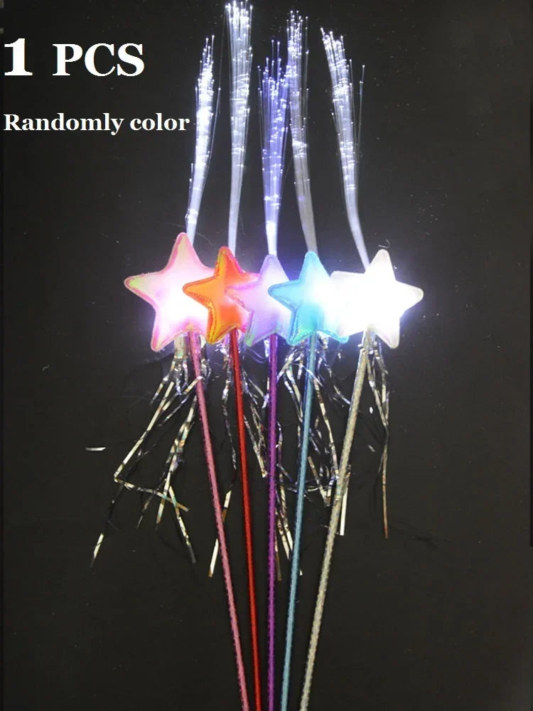 Adult Women Girls Cute Flashing Wing Tutu Skirt LED Glow Headband Fairy Stick Tree Costume Party Favors Halloween Christmas