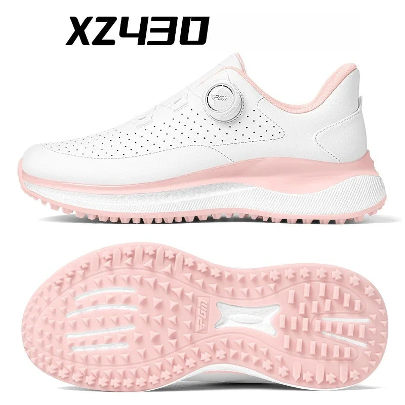 PGM Women Summer Golf Shoes Heat Dissipation Breathable Holes High Elasticity Height Outdoor Sports Shoes XZ430