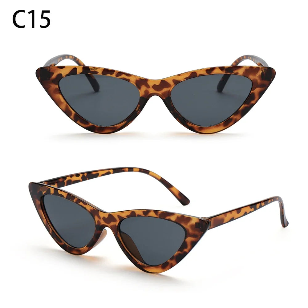 2023 Sexy Cat Eye Sunglasses Women Mirror Black Small Triangle Sun Glasses Female Lens Shades Eyewear Outdoor Driving Sunglasse