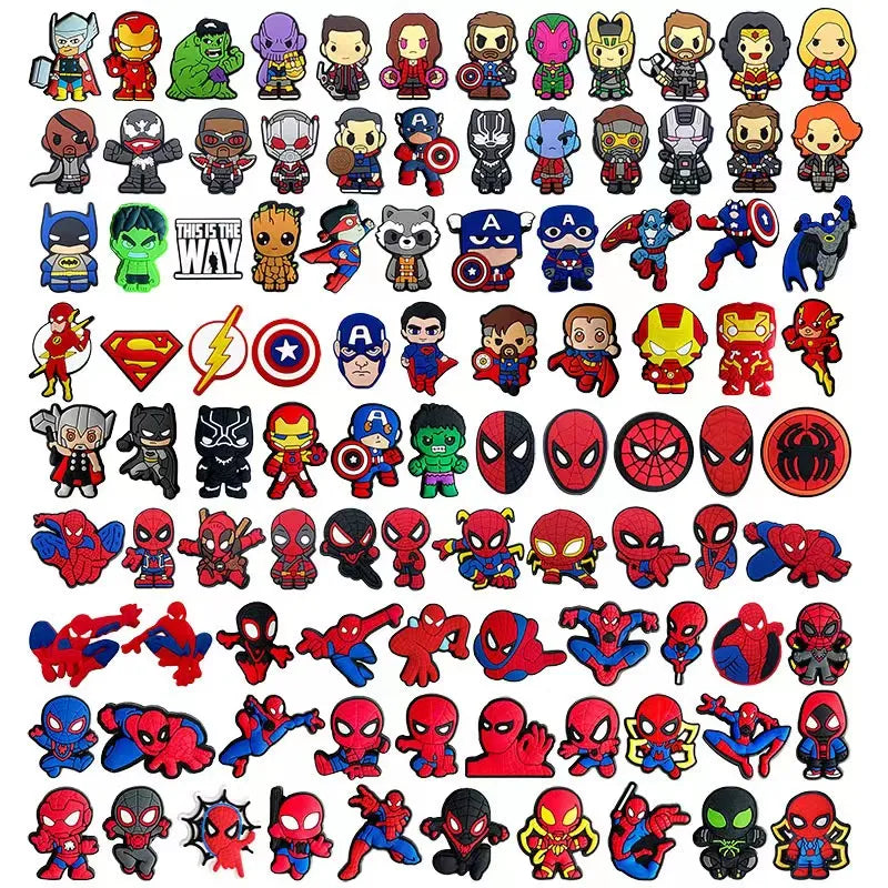 Cute Disney Marvel Superhero PVC Shoes Charms Cute Cartoon DIY Sandals Accessories for Clogs Decorations Boy Kids Gift