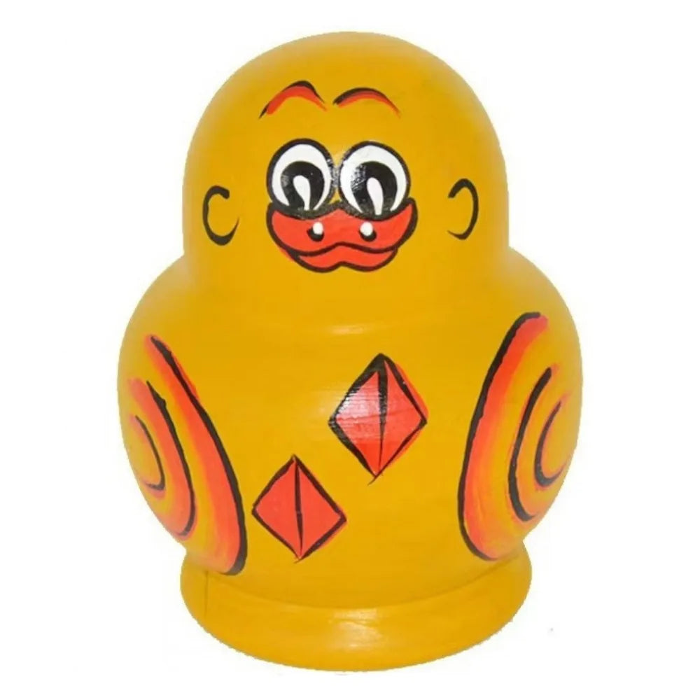 Decorations 10 Layer Nesting Dolls Yellow Duck Wooden Matryoshka Doll Toys Handmade Animals Pattern Stacking Dolls Kids Toy