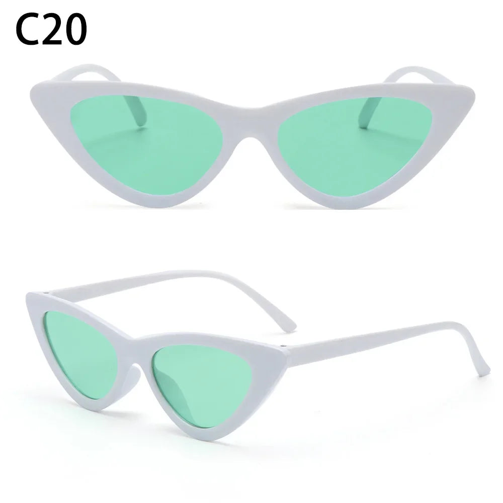 2023 Sexy Cat Eye Sunglasses Women Mirror Black Small Triangle Sun Glasses Female Lens Shades Eyewear Outdoor Driving Sunglasse