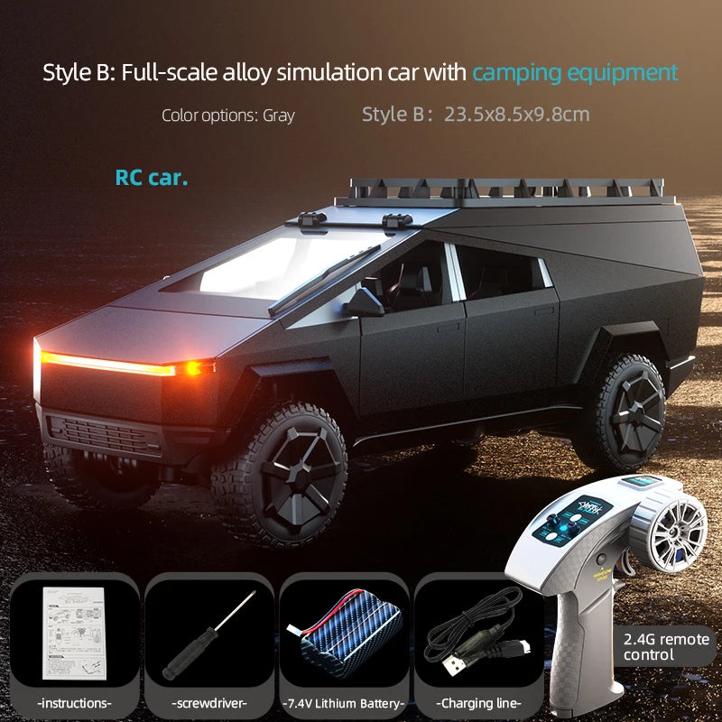 JJRC C8817 Alloy RC Car Remote Control Car Simulation Camping Equipment Pickup Truck Model Rc Car Kids Toys Boy Gifts