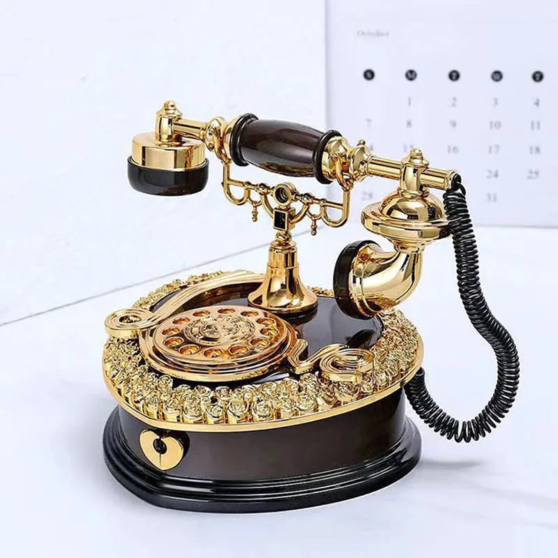 Creative Heart Shape Telephone Music Box Plastic Music Box Desktop Jewelry Storage Home Decoration Kids Toy Birthday Gifts