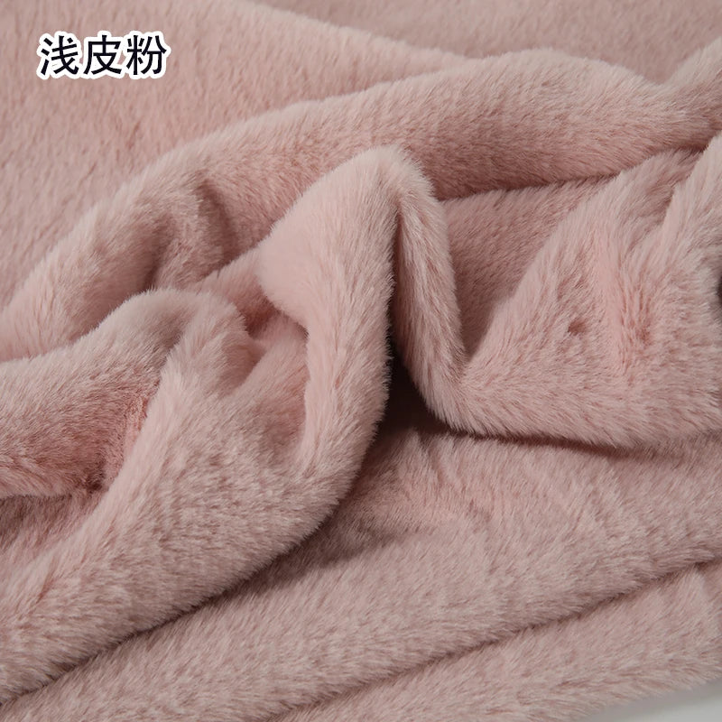 Plain Faux Fur Fabric Smooth by the Meter for Clothes Coats Dolls Sewing Thickened Imitation Rex Rabbit Plush Textile Soft Silky