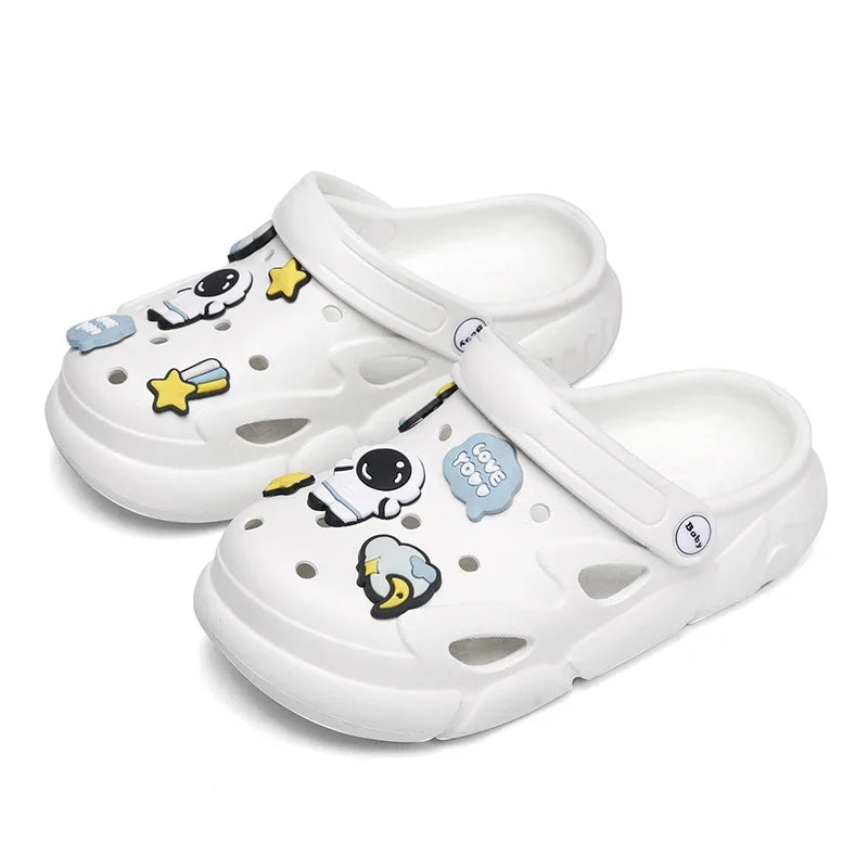 2023 New Girls Clogs Children Sandals 6-12 Years Kids Casual Summer Shoes Sports Soft Thick Sole Slippers for Girl