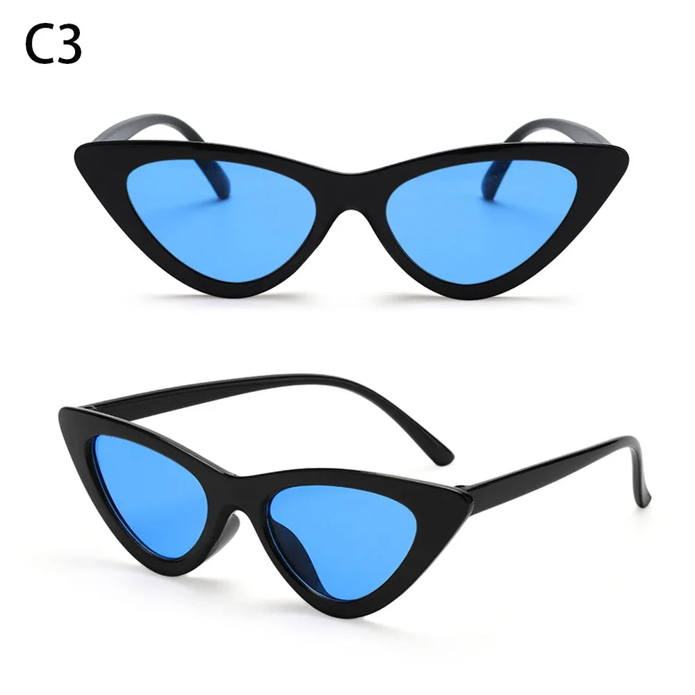 2023 Sexy Cat Eye Sunglasses Women Mirror Black Small Triangle Sun Glasses Female Lens Shades Eyewear Outdoor Driving Sunglasse