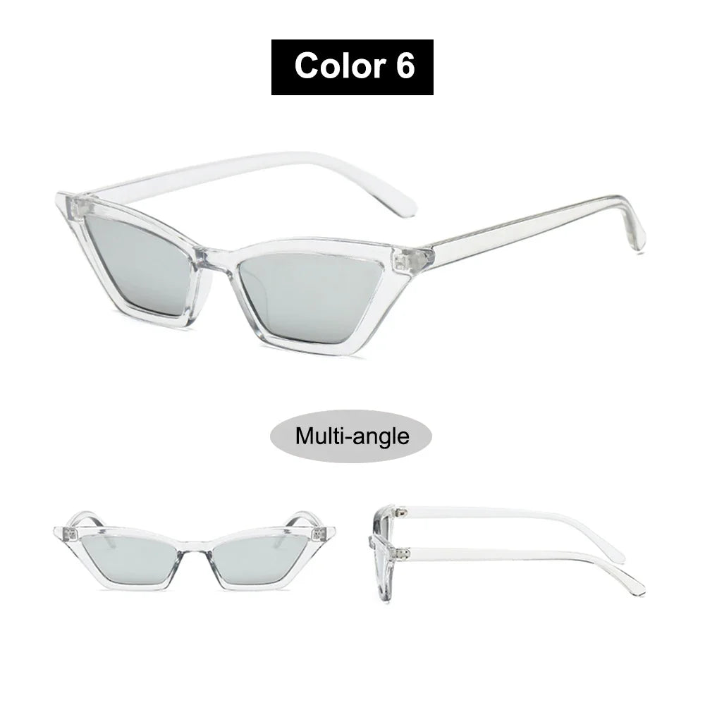 2023 Sexy Cat Eye Sunglasses Women Mirror Black Small Triangle Sun Glasses Female Lens Shades Eyewear Outdoor Driving Sunglasse