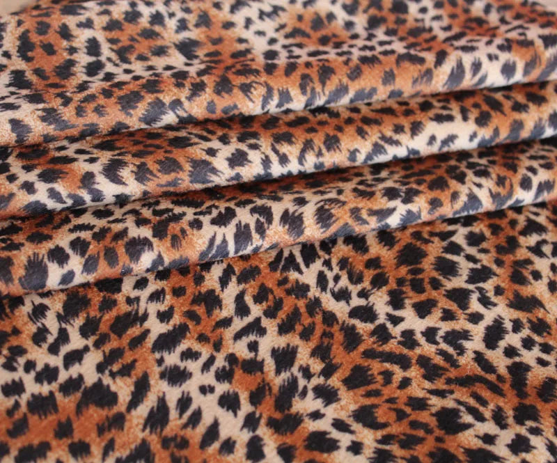 Fashion Printed Short Plush Fabric by Meter for Skirts Pillowcases Sewing Thin Leopard Pattern Faux Fur Cloth Soft Skin-Friendly