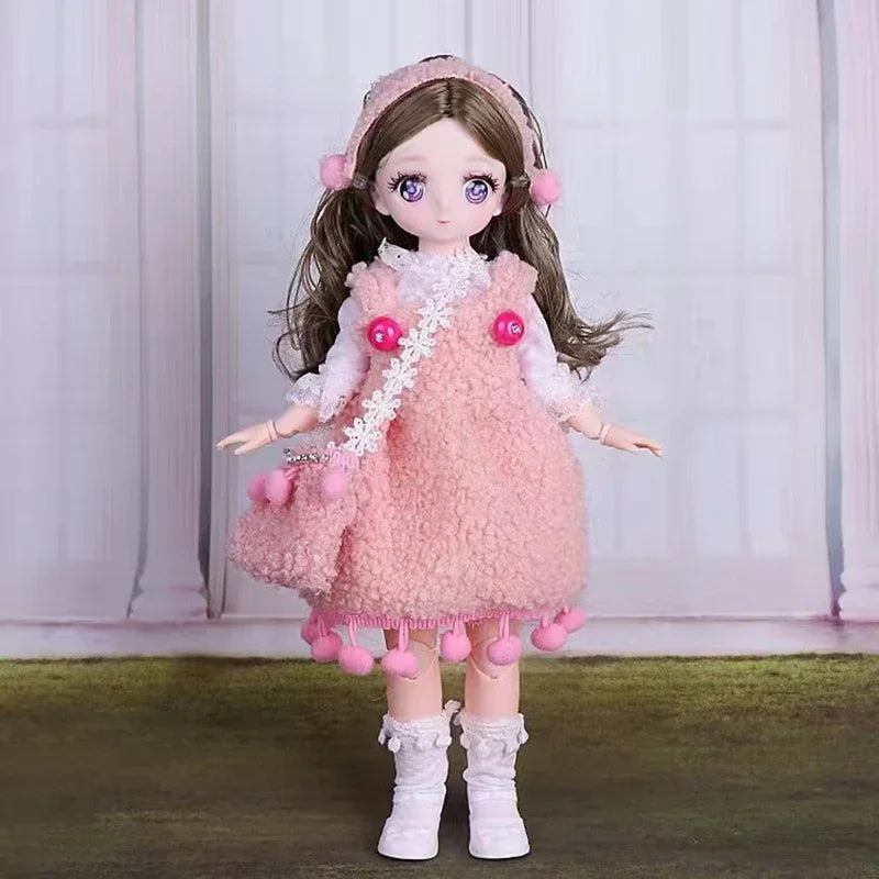 1/6 Bjd Dolls for Girls Hinged Doll 30 Cm With Clothes Blonde Brown Eyed Articulated Toys for Children Spherical Joint Playsets