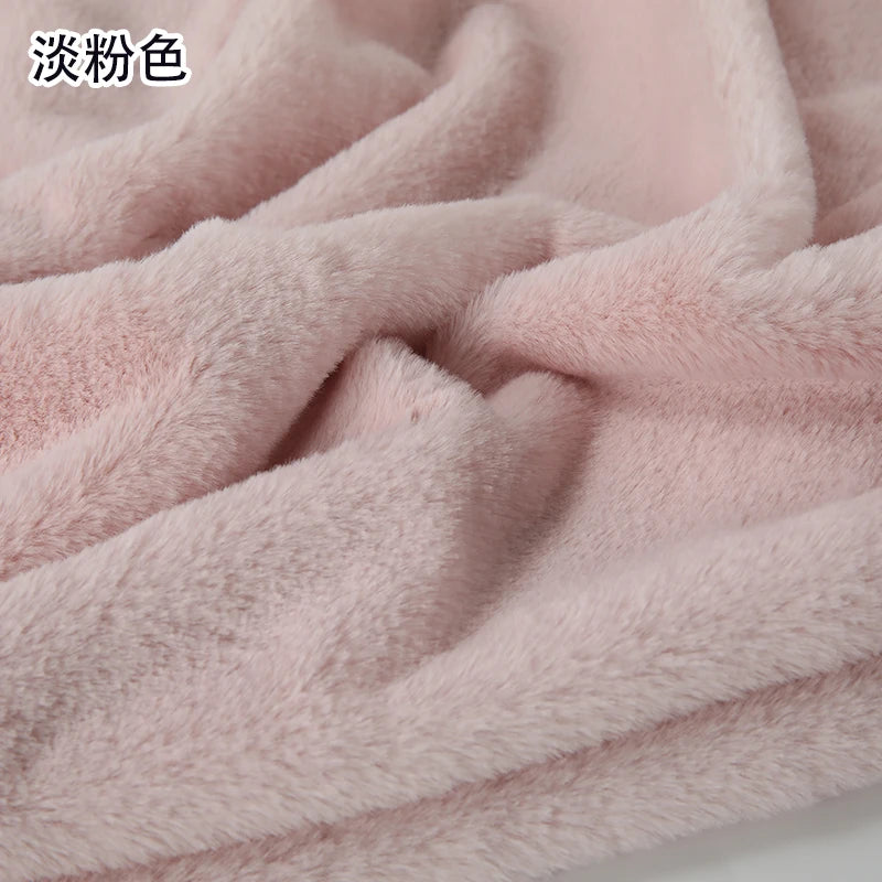 Plain Faux Fur Fabric Smooth by the Meter for Clothes Coats Dolls Sewing Thickened Imitation Rex Rabbit Plush Textile Soft Silky