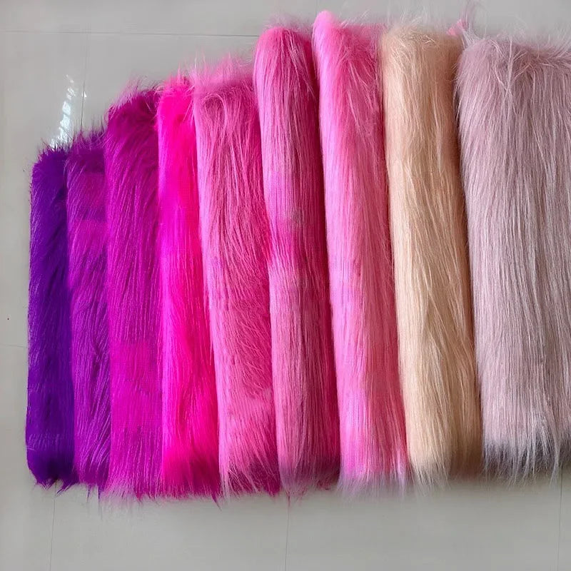 White Long Fur Long Hair Plush Fabric Fur by the Meter for Clothes Upholstery Toys Coats Doll Sewing Soft Green Faux Fur Cloth