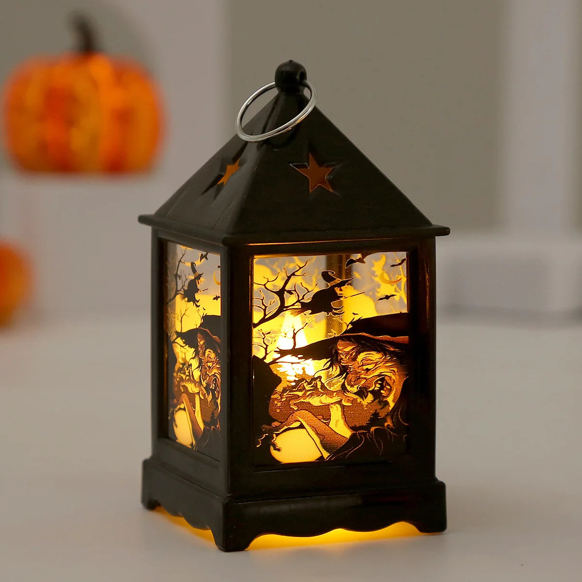 1PC Creative Small Night Lamp Halloween Storm Lantern Led Portable Pumpkin Lamp Holiday Atmosphere Decoration Props Layout