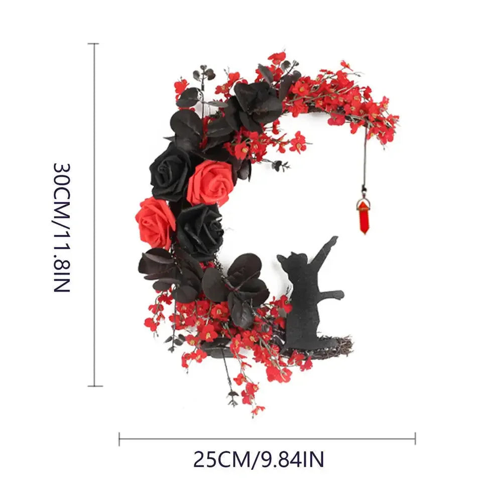 Halloween Wreath With Led Lights Door Hanging Decoration Pumpkin Witch Hat Leg Wreath Carnival Party Gifts Home Halloween Decor