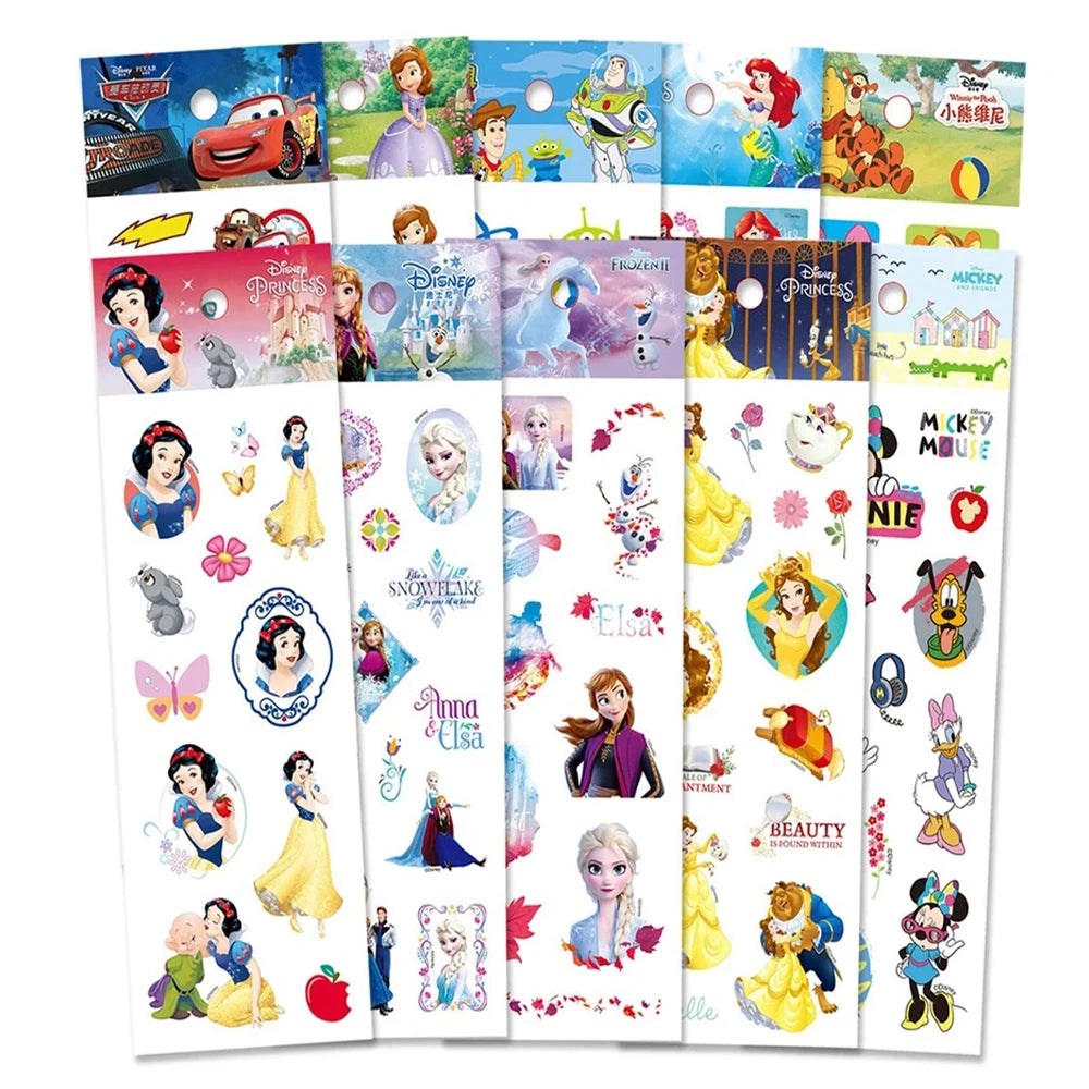 3/6/12Sheets Cute Disney Cartoon 3D Bubble Sticker Princess Mickey Mouse Cars Decals Kawaii Reward 3D Puffy Sticker for Kids Toy