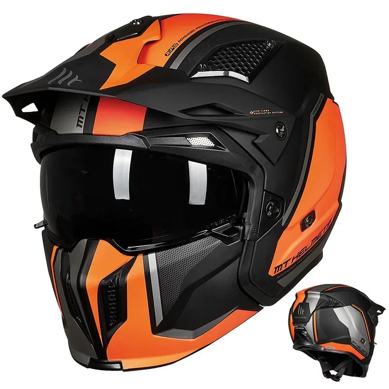 MT Off-Road Motorcycle Helmet Riding Full Face Helmet Variable Half Helmet Personality Unisex Retro Helmet