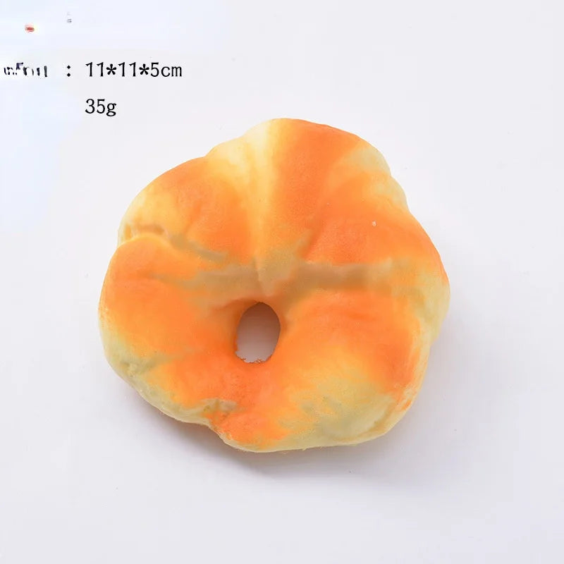 Creative Simulation Bread Toast Donuts Squeeze Stress Relief Toys Spoof Artificial Bread Simulation Food Desktop Decoration