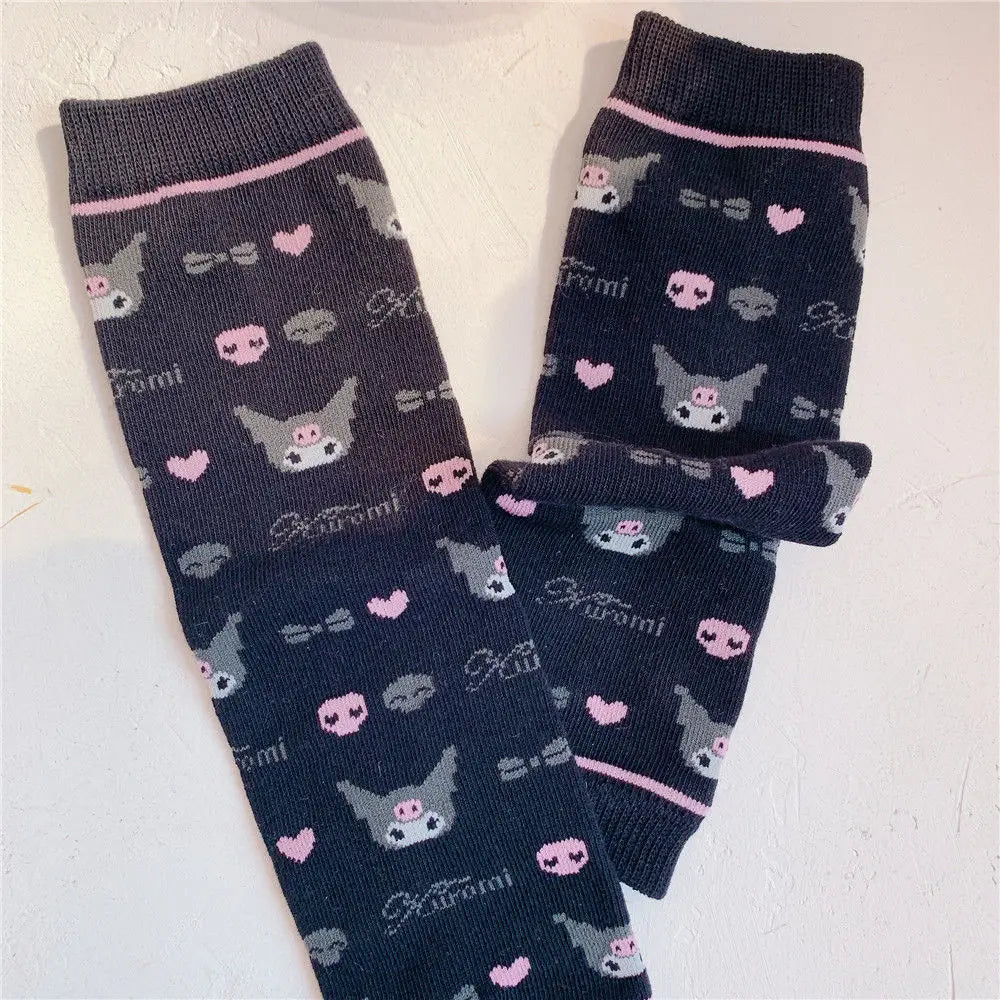 Sanrio Kawaii Hello Kitty Arm Cover Pink Kt Cat Arm Warmer Punk Cute Knitted Arm Sleeves Fingerless Gloves for Women Girls Gift