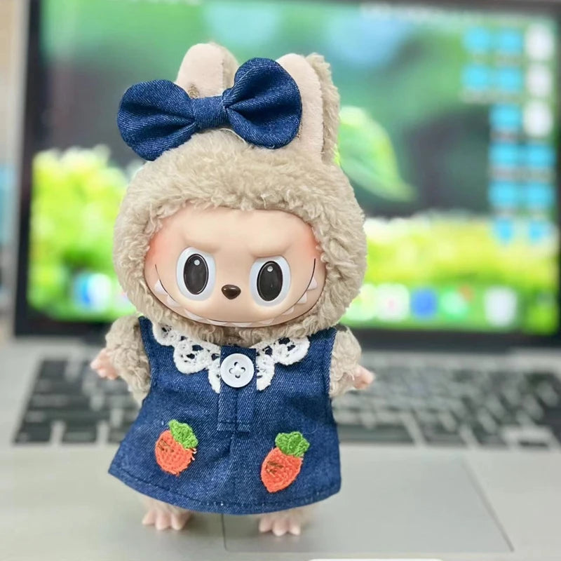 17cm Cute Mini Plush Doll'S Clothes Outfit Accessories for Korea Kpop Exo Labubu Idol Dolls Sweater Hoodie Clothing DIY Kid Gift