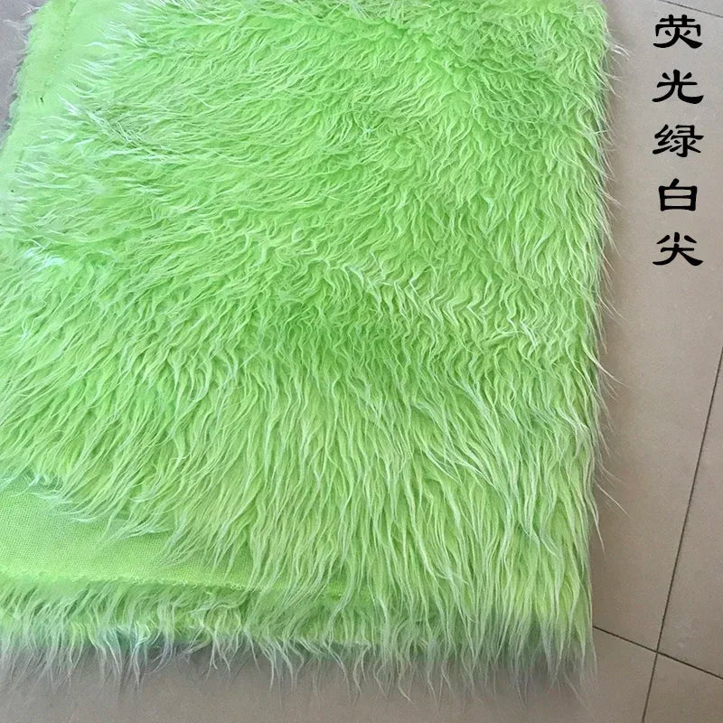 Long Hair Plush Fabric Faux Fur by the Meter for Upholstery Toys Props Decorative Cloth Diy Sewing Soft Comfortable Purple Brown