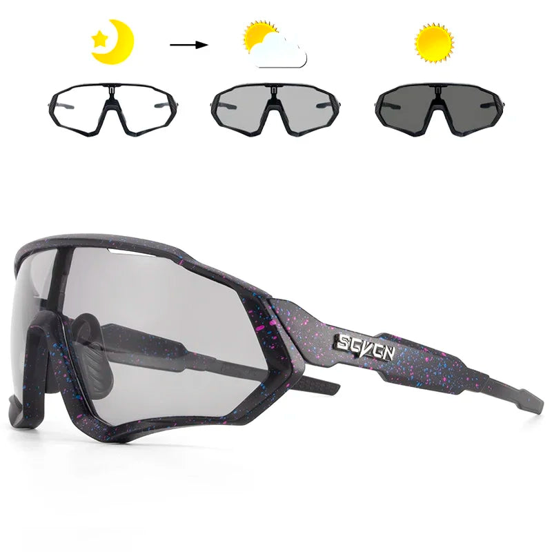Photochromic Cycling Sunglasses Outdoor Sports Running Drving Glasses Road MTB Bicycle Goggles UV400 Safety Bike Eyewear