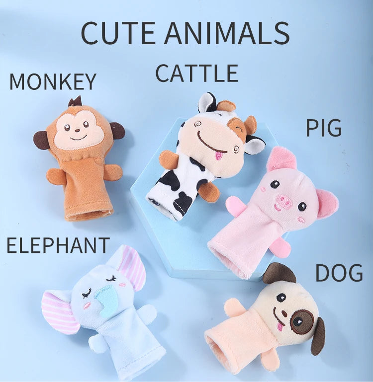 Children Animal Education Dolls Baby Finger Plush Doll Baby Hand Finger Puppets Toy Teaching Aids Boys Girls Tell Story Material