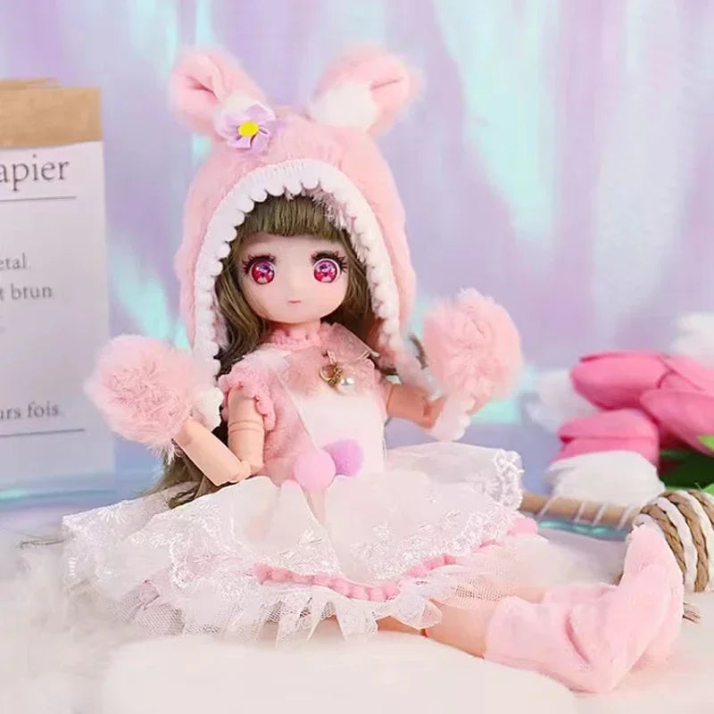 1/6 Bjd Dolls for Girls Hinged Doll 30 Cm With Clothes Blonde Brown Eyed Articulated Toys for Children Spherical Joint Playsets