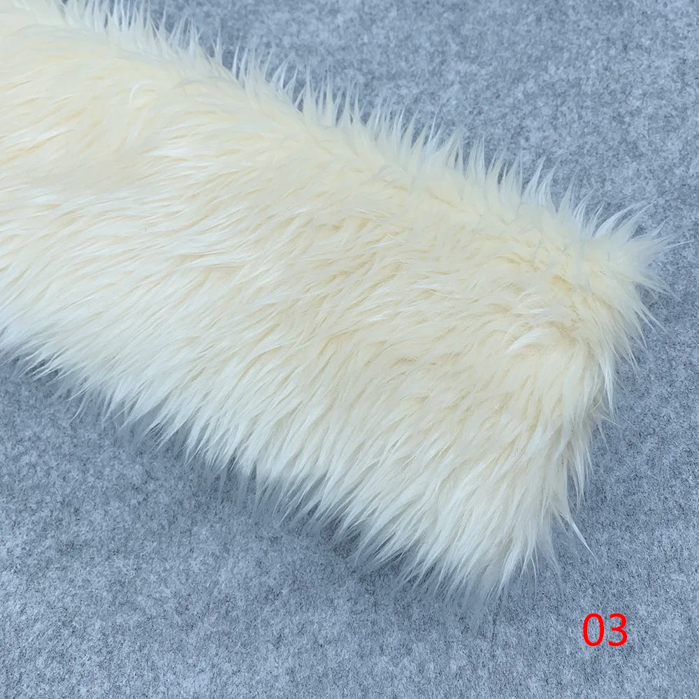 3cm Pile Length Artificial Plush Fox Fur Fabric for Making Cotton Doll Hair 40x45cm Falling Water Plush Fabric Sewing Material