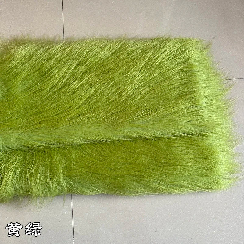 White Long Fur Long Hair Plush Fabric Fur by the Meter for Clothes Upholstery Toys Coats Doll Sewing Soft Green Faux Fur Cloth