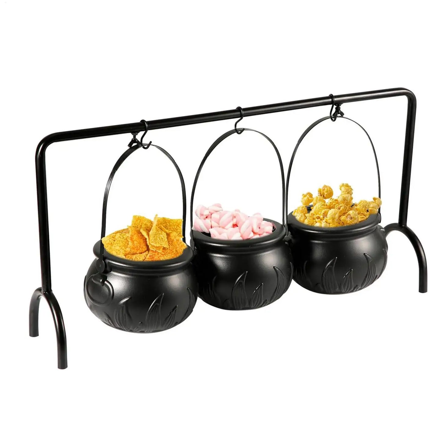 3Pcs Halloween Witch's Cauldron Candy Pot Storage Bucket Party Giveaway Trick-Or-Treat Activity Fun Halloween Decoration