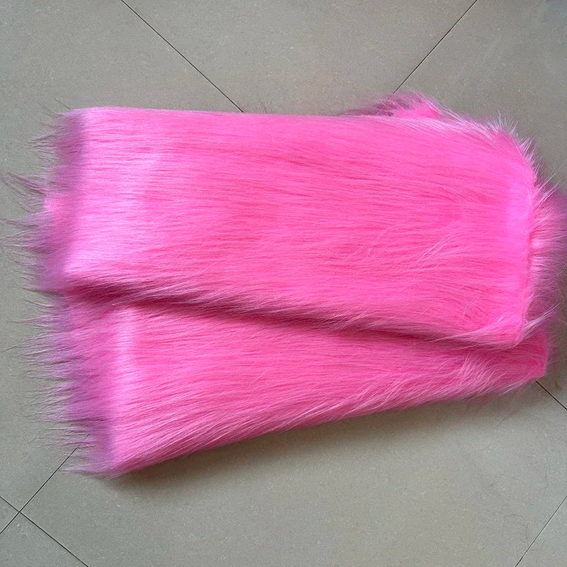 White Long Fur Long Hair Plush Fabric Fur by the Meter for Clothes Upholstery Toys Coats Doll Sewing Soft Green Faux Fur Cloth