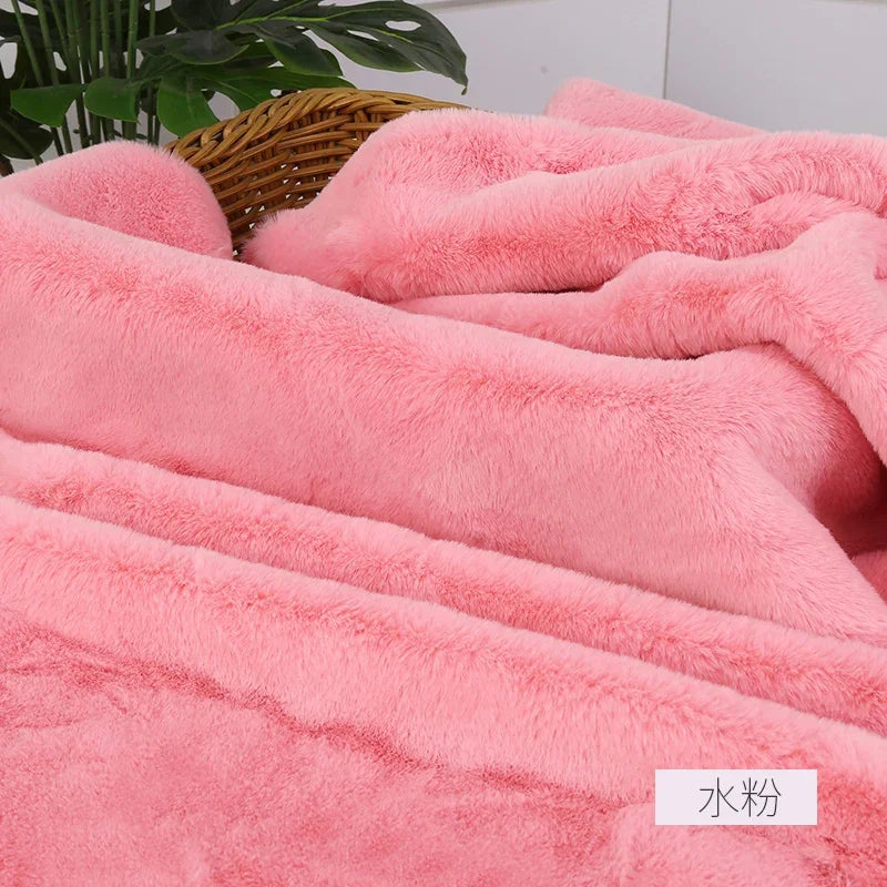 Imitation Rex Rabbit Plush Fabric by Meters for Needlework Clothes Toys Pillowcases Diy Sewing Soft Warm Thick Smooth Fur Cloth