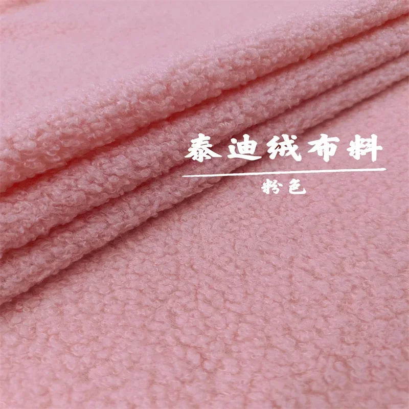 Stretch Fabric Fur Plain by the Meter for Children's Clothes Dolls Sewing Winter Coats White Teddy Hair Plush Cloth Smooth Drape