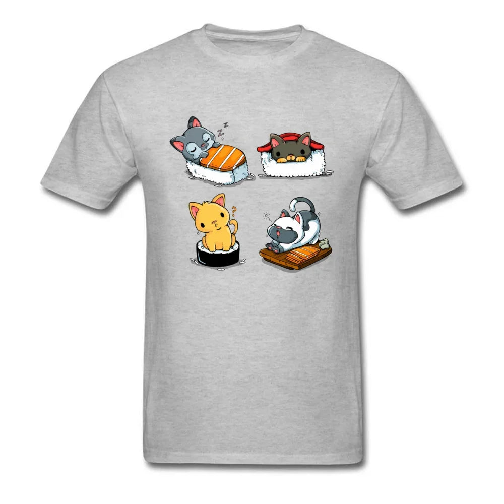Ameowzing Kawaii Pusheen the Cat Sushi T Shirt. Short Sleeve 100% Cotton Casual T-Shirts Loose Top Size S-3xl