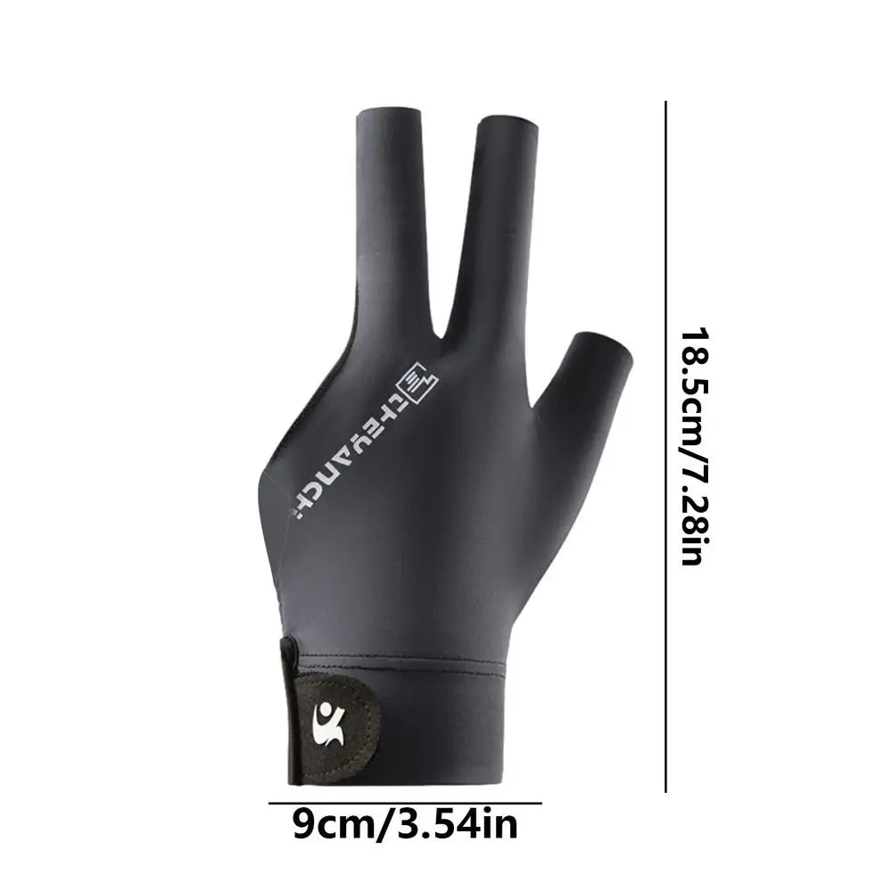 Billiards Glove Left Hand Three Finger Snooker Billiard Glove Non Slip Stickers Elasticity Billiard Training Gloves Accessories