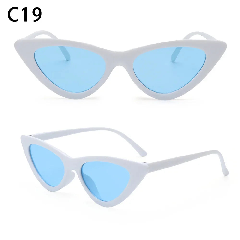 2023 Sexy Cat Eye Sunglasses Women Mirror Black Small Triangle Sun Glasses Female Lens Shades Eyewear Outdoor Driving Sunglasse