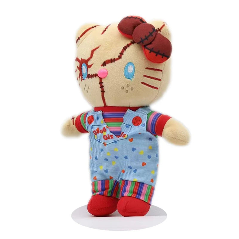 Hello Kitty Novelty Alternative Halloween Creative Plush Toy Scary Style Friend Gift Clown Plush Doll Kawaii Stitch Plush