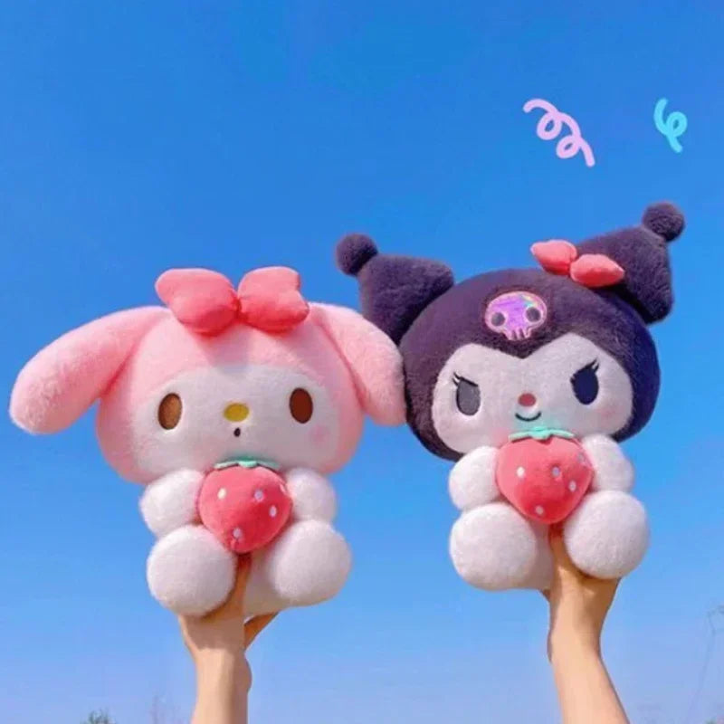 25CM Plushies Sanrio Kuromi Plush Dolls Toys Cute My MelodyStrawberry Stuffed Animals Plush Toy Pillow Cartoon Decoration Gift